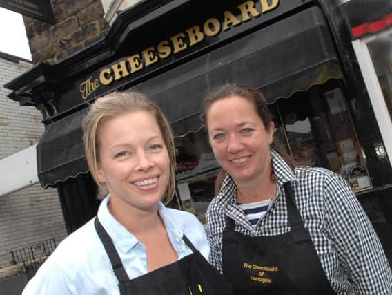 Emma Povey of The Harrogate Food Assembly, left, with Gemma Aykroyd owner of The Cheeseboard shop on Commercial Street, Harrogate. (1709042AM4)