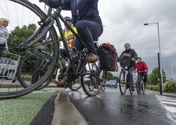 The official opening of the CityConnect Cycle Superhighway connecting Leeds and Bradford last year.