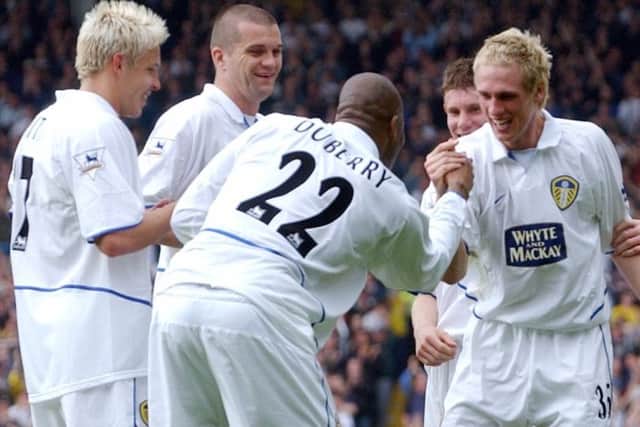 Matthew Kilgallon playing alongside Michael Duberry for Leeds United in 2004.