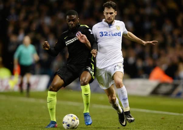 Fikayo Tomori, on loand at Brighton last year playing against Alfonso Pedraza, is now with Hull. (Picture: Bruce Rollinson)