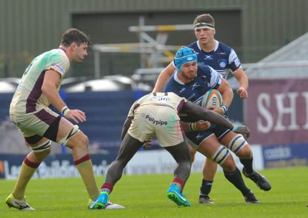 STAYING PUT: Yorkshire Carnegie took on Doncaster Knights at Headingley on Sunday. Picture: Steve Riding.