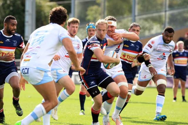SECOND BEST: Doncaster Knights in action against Rotherham Titans last weekend. Picture: Chris Etchells.
