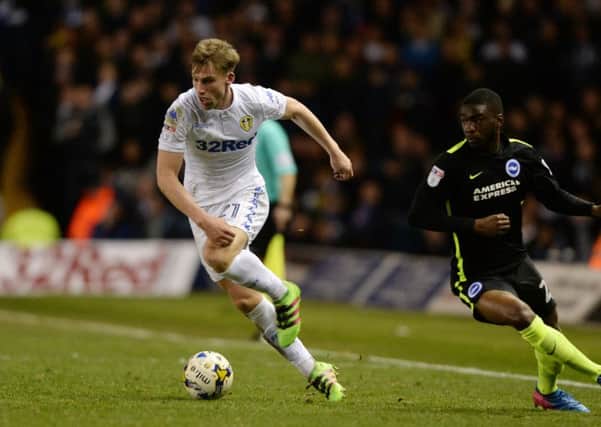 HELLO AGAIN: Charlie Taylor, pictured playing for Leeds against Brighton last season, is likely to figure against his former club for Burnley tonight .  Picture: Bruce Rollinson