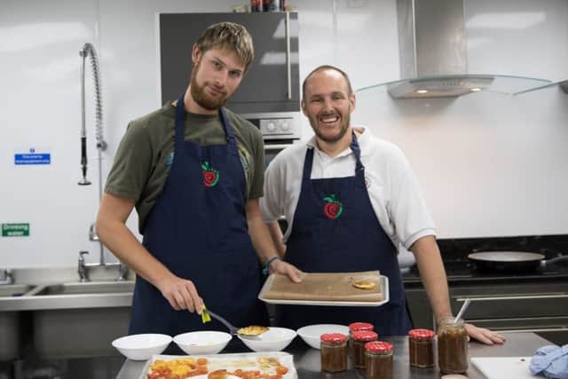 Rupert Spode with chef Richard Allen cooking up lunch. PIC: Joan Ransley