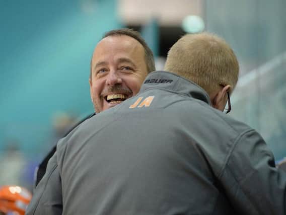 Paul Thompson shows his delight on the Steelers bench. Pictures: Dean Woolley