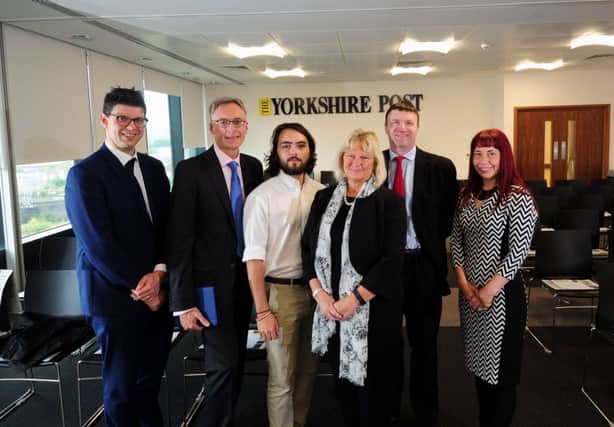 Northern Power House Innovation Network, Room, Yorkshire Post, Leeds..Pictured from the left are Henri Murison, Jonathan Oxley,Simon Renault, Sherry Ward, Greg Wright and Daneile Moore..20th September 2017 ..Picture by Simon Hulme