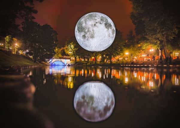 Museum of the Moon, Luke Jerram's incredible installation for Light Night Leeds 2017. Credit Robert Sils.
