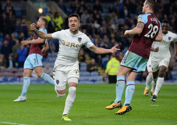 Pablo Hernandez celebrates scoring Leeds second goal from the penalty spot.
 (Picture: Bruce Rollinson)