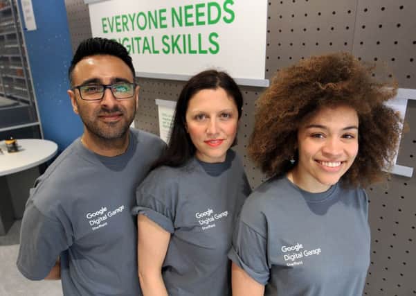 Here to help: From left, Googles Brij Thakrar, Annie Ivanova and Jessica Ryan-Smith. Picture: Chris Etchells.