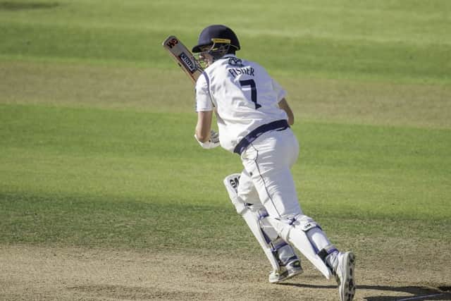 Yorkshire's Matthew Fisher hits out against Warwickshire. Picture by Allan McKenzie/SWpix.com