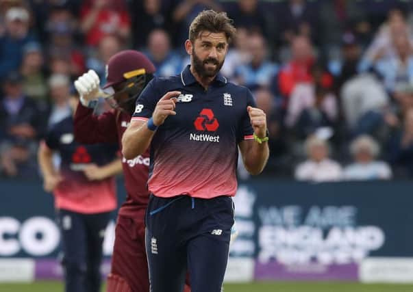 Liam Plunkett celebrates taking the wicket of the West Indies Shai Hope during Englands ODI win on Sunday (Picture: David Davies/PA).