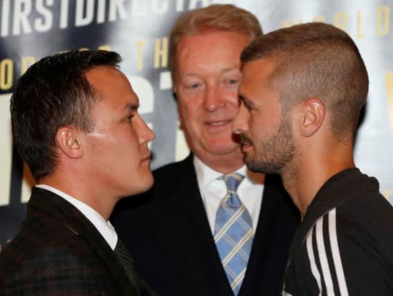 Josh Warrington and Dane Dennis Ceylan square up ahead of their IBF featherweight title eliminator at Leeds First Direct Arena on October 21.