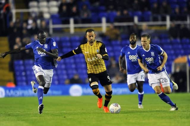 Striker Steven Fletcher tries to initiate an Owls attack. Picture: Steve Ellis