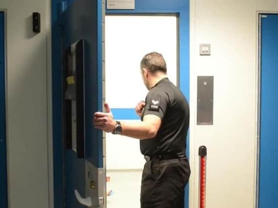 A custody suite at Harrogate Police Station.