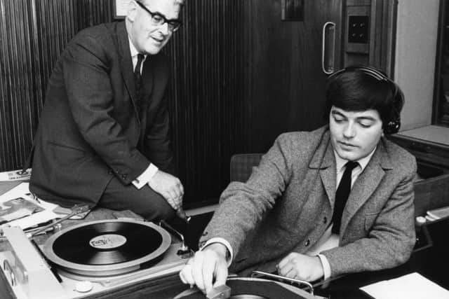 Tony Blackburn with the first Radio 1 controller, Robin Scott