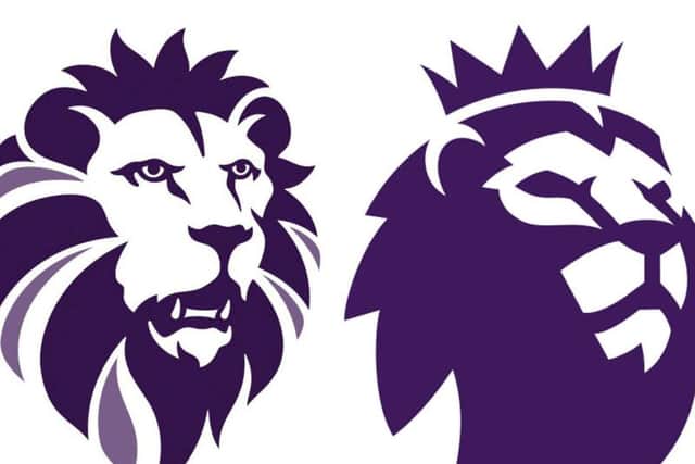 The logo (left) of Ukip, which bears a close resemblance to the emblem (right) of football's Premier League.