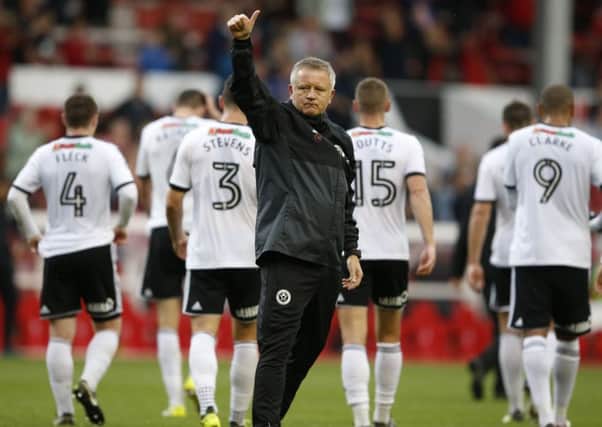 Thumbs up: Chris Wilder at the City Ground. 
Picture: Simon Bellis/Sportimage