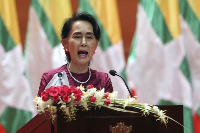 Myanmar's State Counsellor Aung San Suu Kyi. (AP Photo/Aung Shine Oo)