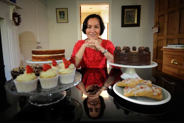 Caroline Pearman pictured with her cakes at her home at Chapel Allerton, Leeds..Picture by Simon Hulme