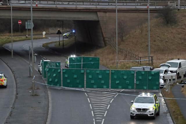The scene of the shooting on the M62.