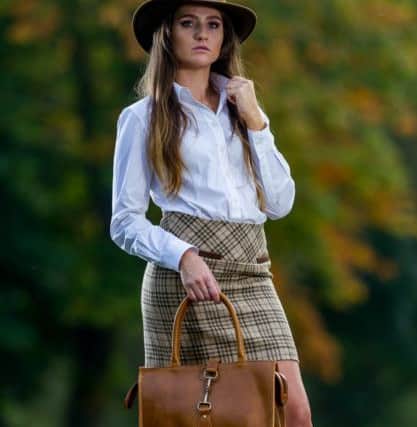 Fairfax & favour bag, from a selection; Dubarry tweed skirt, Â£149; Schoeffel white shirt, Â£69.95; at R & R Country Ltd, Hull Road, Hemingbrough, near Selby.
 Pictured Modelling an outfit Abigail Johnson, 23.
