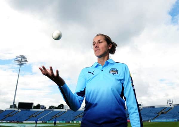 On target: Jenny Gunn, pictured ahead of the Kia Superleague season with Yorkshire Diamonds, was part of Englands World Cup-winning squad in the summer. (Picture: Jonathan Gawthorpe)