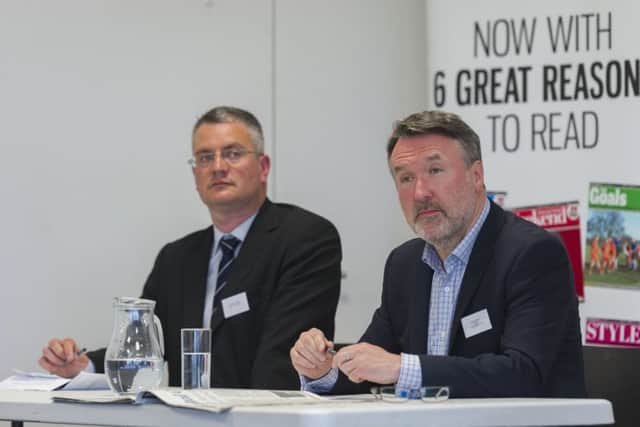 Date: 20th June 2016, Picture James Hardisty.
Launch of Digital City with SkyBet, at Yorkshire Post Newspapers, Leeds. Pictured Labour councillor James Lewis, and Stuart Clarke, Festival Director of Leeds Digital Festival.