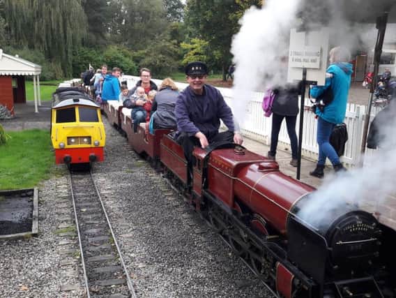 David Driffield takes his last passengers for a ride on the Royal Scot at Newby Hall.