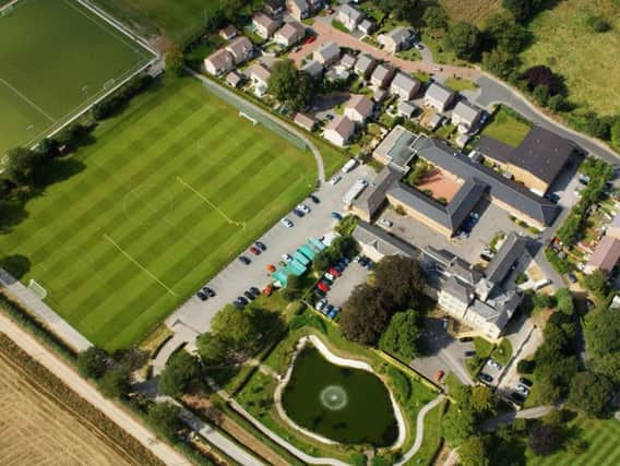 An aerial view of Leeds United's training ground at Thorp Arch