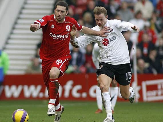 Fabio Rochemback in action for Middlesbrough in 2008