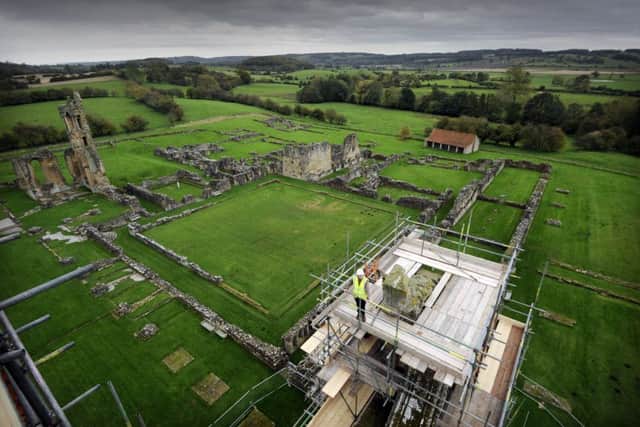 Conservation work at Byland Abbey. Picture by Simon Hulme