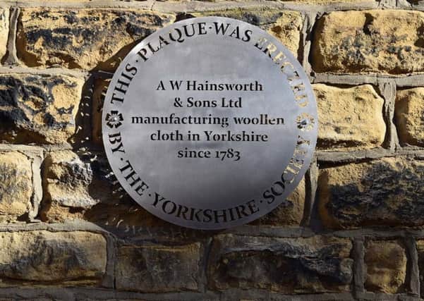 AW Hainsworth & Sons is the first company to receive a corporate plaque from The Yorkshire Society.