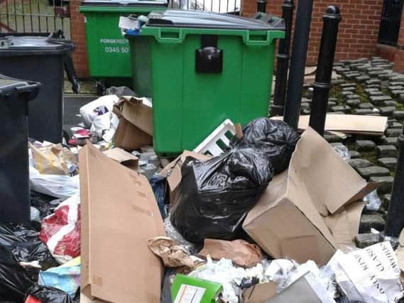 Overflowing rubbish in Leeds. Photo: Leeds Council