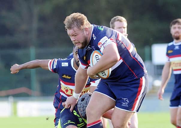 Joseph Sprotson makes a break for Doncaster Knights against Leinster A. (Picture: Scott Merrylees)
