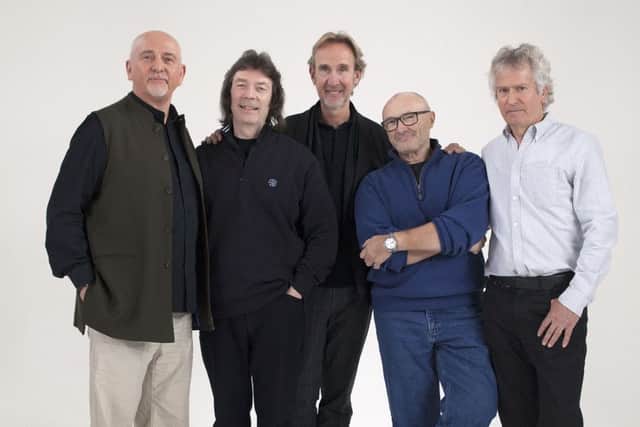 Genesis  Peter Gabriel, Steve Hackett, Mike Rutherford, Phil Collins, Tony Banks - (C) Gelring Limited  - Photographer: Patrick Balls
