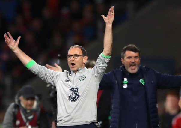 Republic of Ireland manager Martin O'Neill and assistant manager Roy Keane celebrate victory over Wales. Picture: Nick Potts/PA