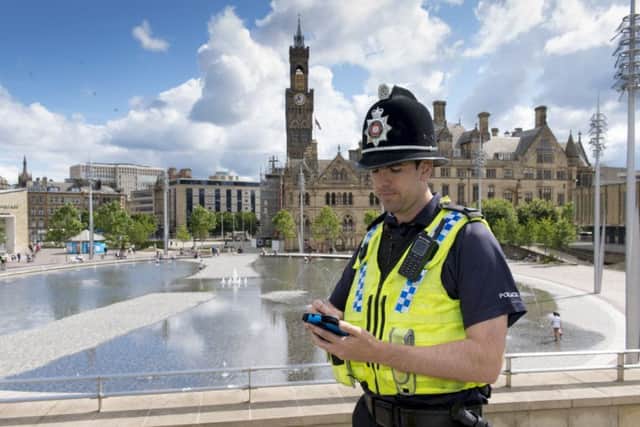 Police in Bradford get details of the suggested patrol routes on new mobile devices, designed to help them spend more time on the street.