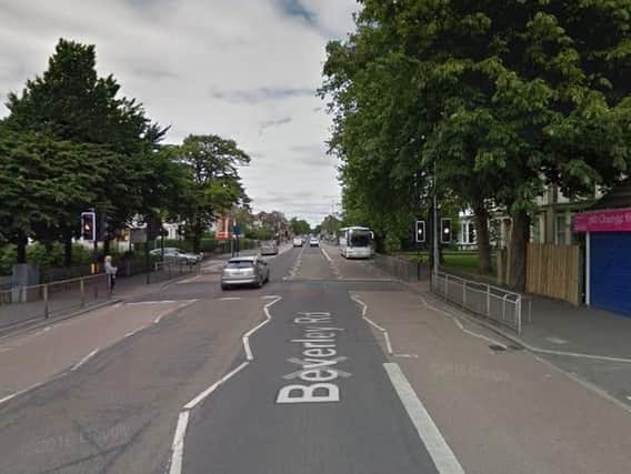 A section of Beverley Road in Hull was closed while police tried to bring a man down from the roof of a property. Picture: Google