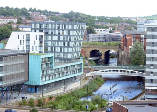Sheffield Stock pic taken from roof of Wilkos River Don towards Wicker Arches