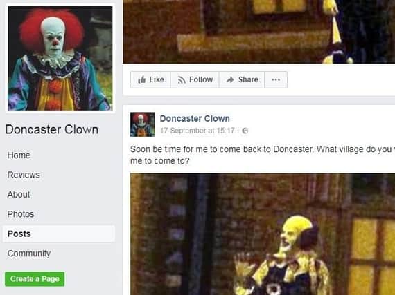 The Doncaster Clown Facebook page.