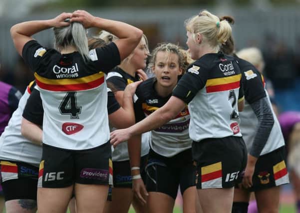 Lois Forsell of Bradford Bulls celebrates scoring the second try as Bradford Bulls won the women's Grand Final (Pictures: Paul Currie/SWPix.com)