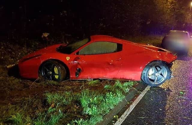 Pictures of the Ferrari were posted by the West Yorkshire Police Roads Policing Unit.