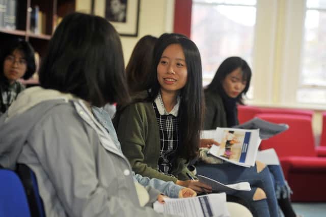 An inter generational pen pal project at the University of Leeds which helps combat loneliness in older people and in students settling in a new city has expanded to include international students from China for the first time.  Picture Tony Johnson.