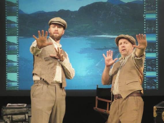 6:12 cast members Sam Newsome and Michael Garside on stage at Harrogate Theatre Studio in the production of Stones in his Pocket.