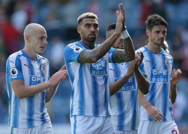 Huddersfield Town's Danny Williams applauds the fans after the Premier League match at the John Smith's Stadium, Huddersfield.