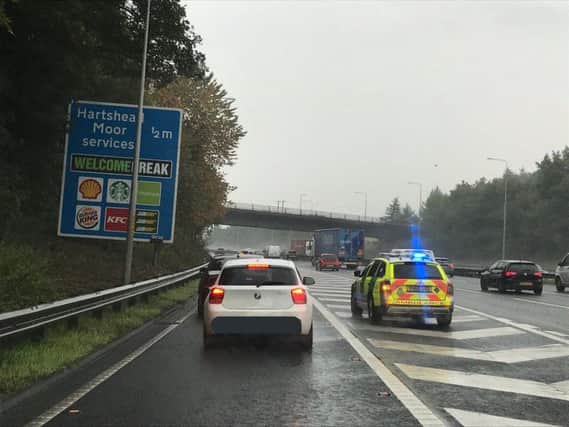 A motorist ran out of fuel on the M62 in West Yorkshire. Photo: West Yorkshire Police