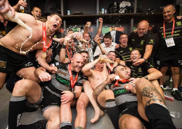 Hull FC celebrate winning the Challenge Cup against Wigan earlier this year. Picture: Charlie Forgham-Bailey/SWpix.com