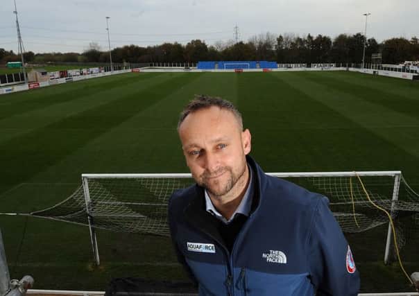 Leading the way: Shaw Lane FC chairman/owner Craig Wood ahead of the club's FA Cup first round match against Mansfield.
Picture: Scott Merrylees