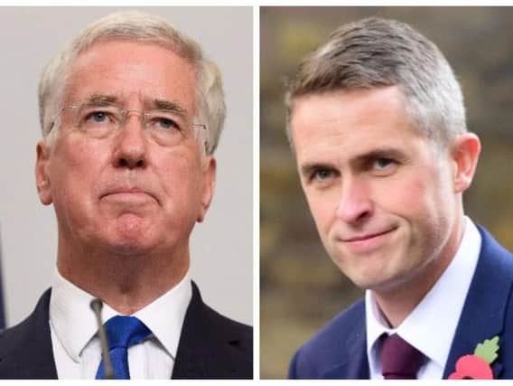 Gavin Williamson, right, has taken over from Sir Michael Fallon, left, as new Defence Secretary.