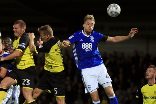Birmingham City's Marc Roberts (right) in action against Burton Albion earlier this season. Picture: Mike Egerton/PA